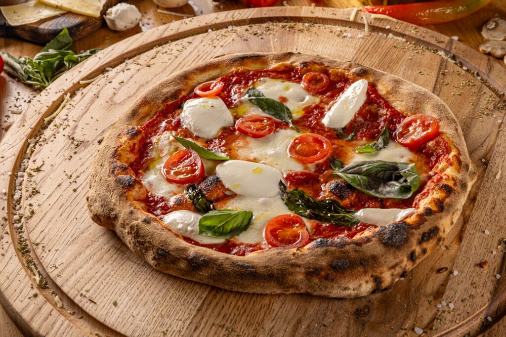 Appetizing margherita pizza